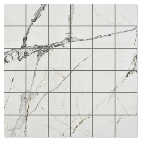 Marmor Mosaik Klinker Lagom Vit Matt 30x30 (5x5) cm